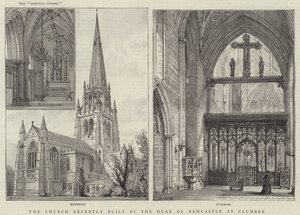 Die Kirche, die kürzlich vom Herzog von Newcastle in Clumber gebaut wurde von Henry William Brewer